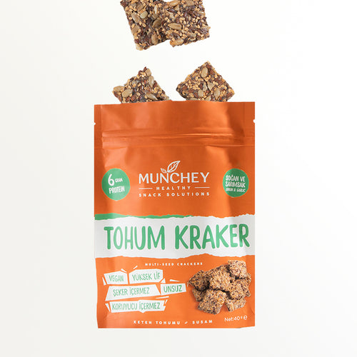 MUNCHEY Soğan ve Sarımsaklı Tohum Kraker 40g