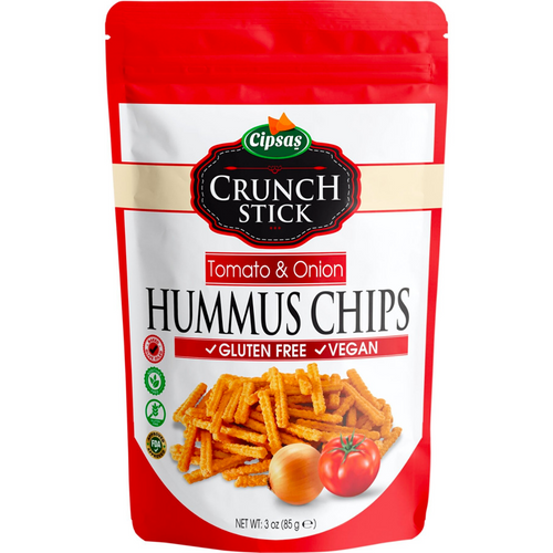CİPSAŞ CRUNCH STİCK Domates & Soğan Aromalı Zeytinyağlı Fırınlanmış Nohut Cipsi 85 g
