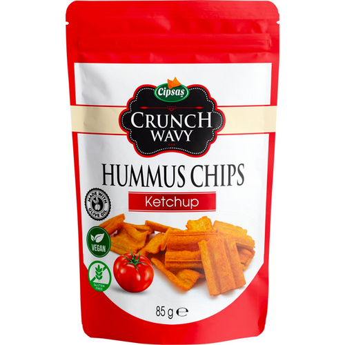 CİPSAŞ CRUNCH WAVY Ketçap Aromalı Zeytinyağlı Fırınlanmış Nohut Cipsi 85g