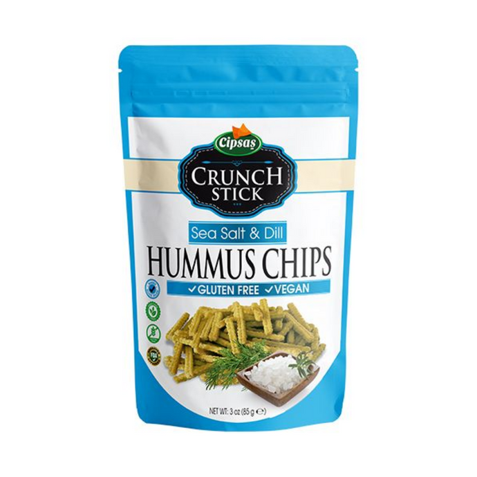 CİPSAŞ Crunch Stick Deniz Tuzlu & Dereotlu Nohut Cipsi 85g (Hummus Chips)
