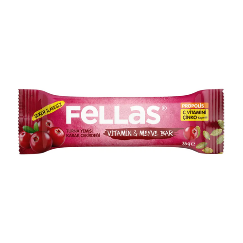 FELLAS Turna Yemişi ve Kabak Çekirdeği Vitamin & Meyve Bar 35gr 