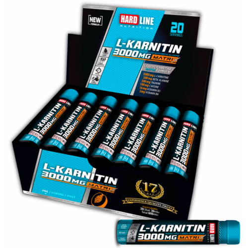 HARDLİNE L-Karnitin Matrix 3000mg Şeftali 20adet (30ml)