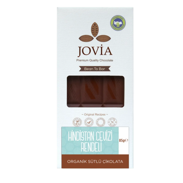JOVİA Organik Çikolata - Sütlü Hindistan Cevizi Rendeli 85g