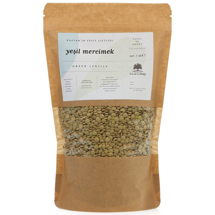 KAPTAN'IN CEVİZ ÇİFTLİĞİ Yerli Tohum Yeşil Mercimek 1000g