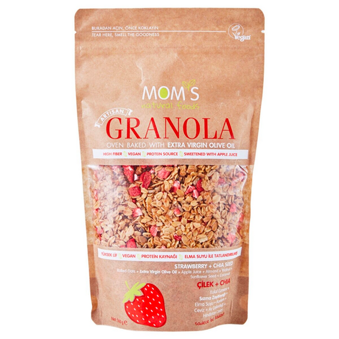 MOM'S NATURAL FOODS Çilek & Chia Granola 360g