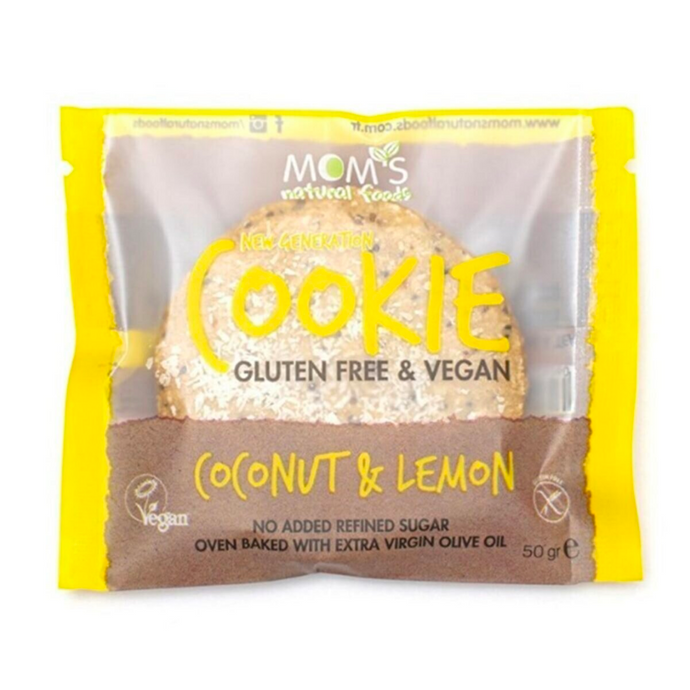 MOM'S NATURAL FOODS Coconut & Lemon Gluten Free Cookie 50g