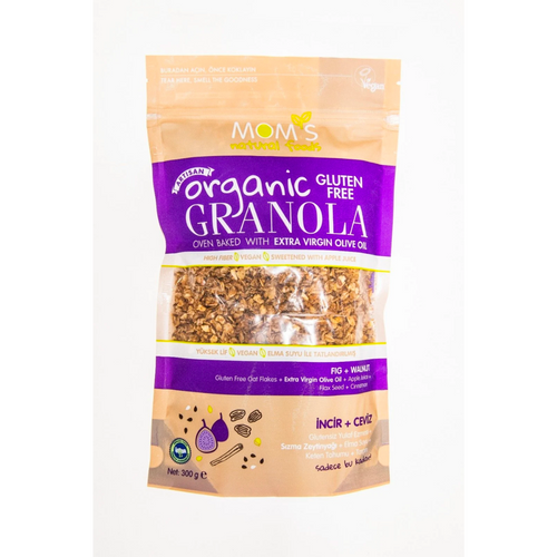 MOM'S NATURAL FOODS Organik Glutensiz İncir & Ceviz Granola 300g