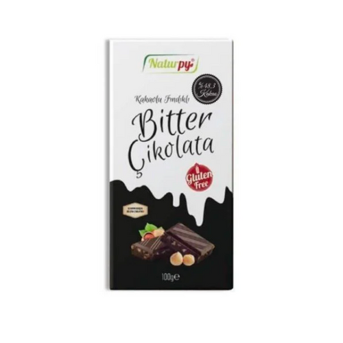 NATURPY Glutensiz Fındıklı Bitter Çikolata 100 g