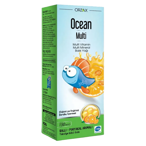 ORZAX Ocean Multi Balık Yağı Ballı Portakal Aromalı Şurup 150 ML