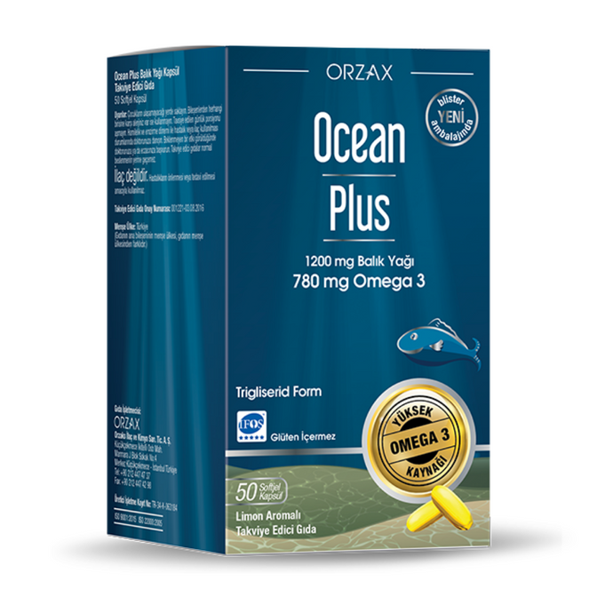 OCEAN Plus Omega 3 1200 mg 50 kapsül balık yağı 