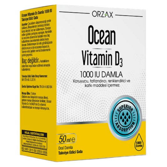 ORZAX Ocean Vitamin D3 1000 IU Damla 50 mL