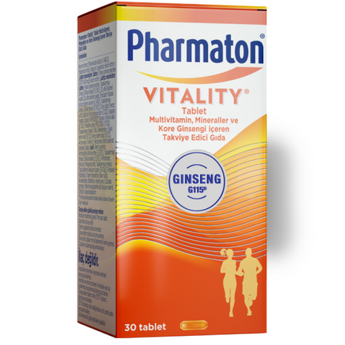Pharmaton Vitality Ginseng G115, 11 Vitamin ve 6 Mineral içeren Takviye Edici Gıda 30 Tablet