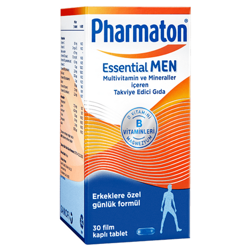 PHARMATON Essential Men 12 Vitamin ve 6 Mineral içeren Takviye Edici Gıda 30 Tablet