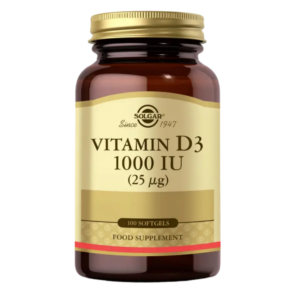 SOLGAR Vitamin D3 1000 IU (25 µg) 100 Kapsül – Özel Beslenme