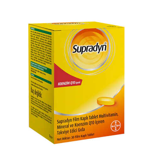 SUPRADYN All Day Koenzim Q10, 13 Vitamin ve 9 Mineral İçeren Takviye Edici Gıda 30 Tablet