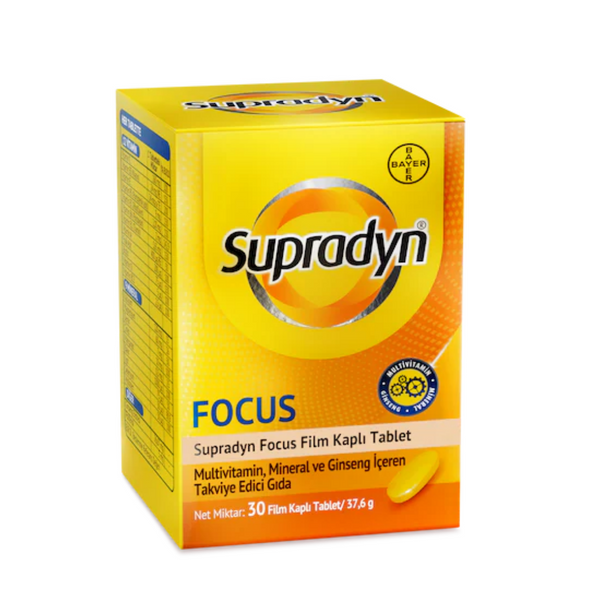 SUPRADYN Focus 12 Vitamin, 9 Mineral, Ginseng ve Polifenol İçeren Takviye Edici Gıda 30 Tablet