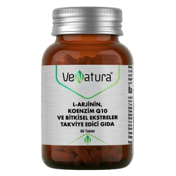 VENATURA L-arjinin, Koenzim Q10 ve Bitkisel Ekstreler 60 Tablet