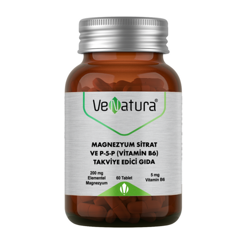 VENATURA Magnezyum Sitrat ve P-5-P (Vitamin B6) Takviye Edici Gıda