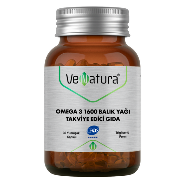 VENATURA Omega 3 1600 Balık Yağı Takviye Edici Gıda 30 Kapsül