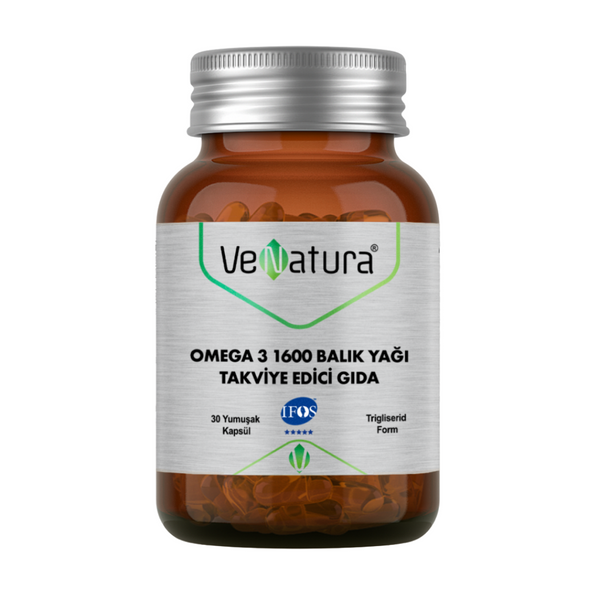 VENATURA Omega 3 1600 Balık Yağı Takviye Edici Gıda 30 Kapsül