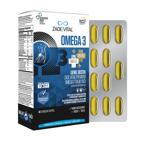 ZADE VITAL Omega 3 Balık Yağı Genel Destek 45 Kapsül