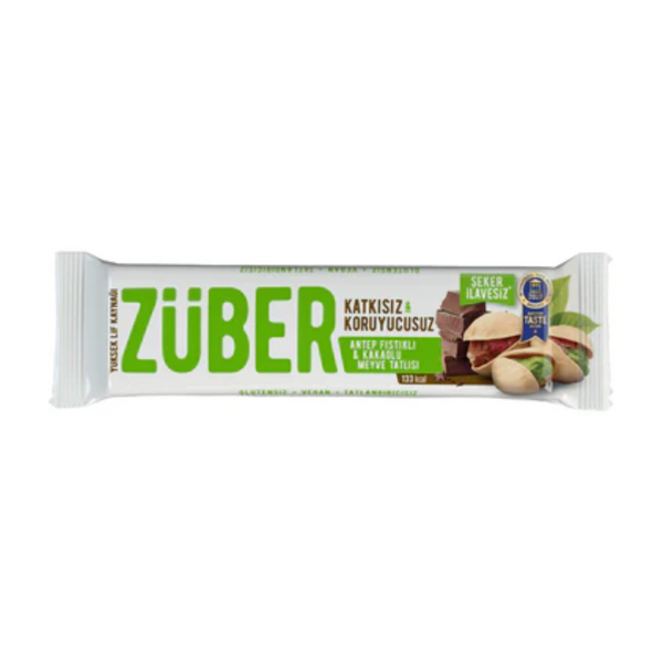 ZÜBER Antep Fıstıklı Kakaolu Meyve Bar 40g