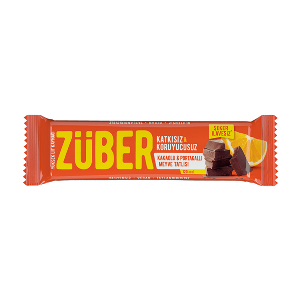 ZÜBER Portakallı Çikolatalı Meyve Bar 40g