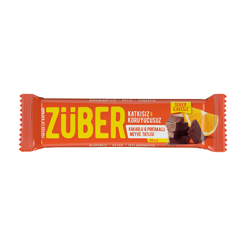 ZÜBER Portakallı Kakaolu Meyve Bar 40g