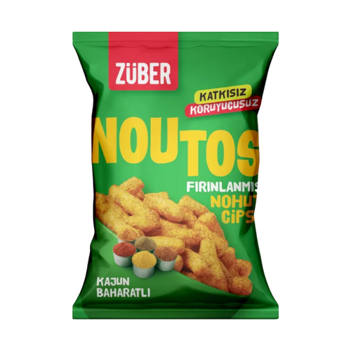 ZÜBER Noutos Kajun Baharatlı Fırınlanmış Nohut Cipsi 55 GR